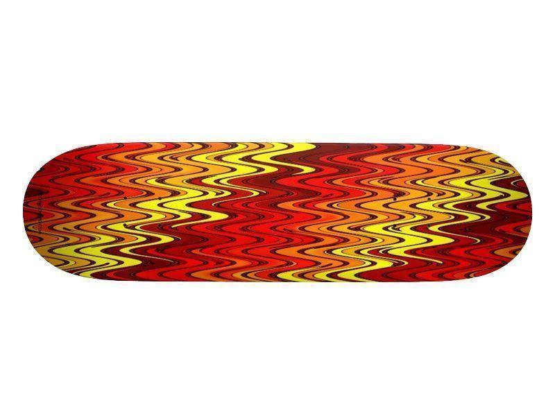 Skateboard Decks-WAVY #2 Skateboard Decks-Reds &amp; Oranges &amp; Yellows-from COLORADDICTED.COM-