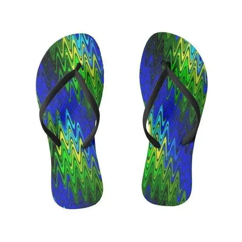 Flip Flops-WAVY #2 Slim-Strap Flip Flops-Multicolor Bright-from COLORADDICTED.COM-