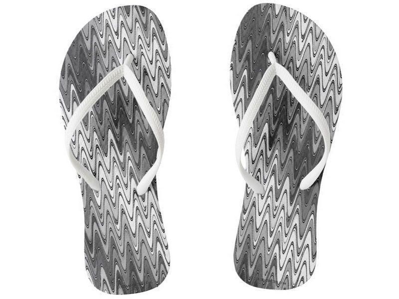 Flip Flops-WAVY #2 Slim-Strap Flip Flops-Grays &amp; White-from COLORADDICTED.COM-