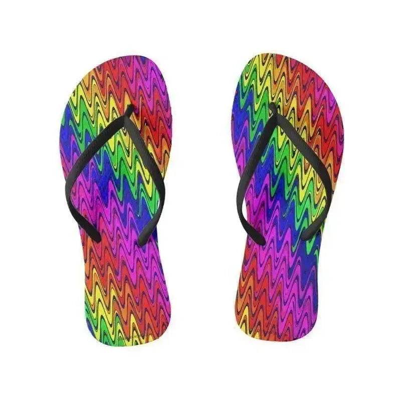Flip Flops-WAVY #2 Slim-Strap Flip Flops-Multicolor Bright-from COLORADDICTED.COM-