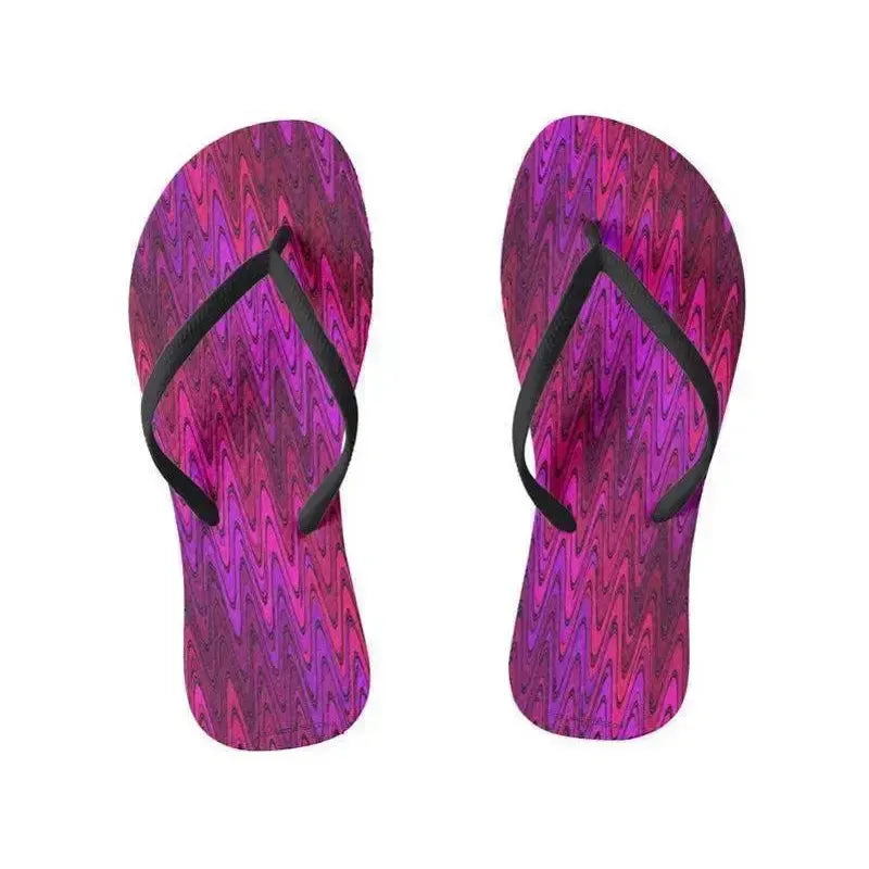 Flip Flops-WAVY #2 Slim-Strap Flip Flops-Purples & Fuchsias & Violets & Magentas-from COLORADDICTED.COM-