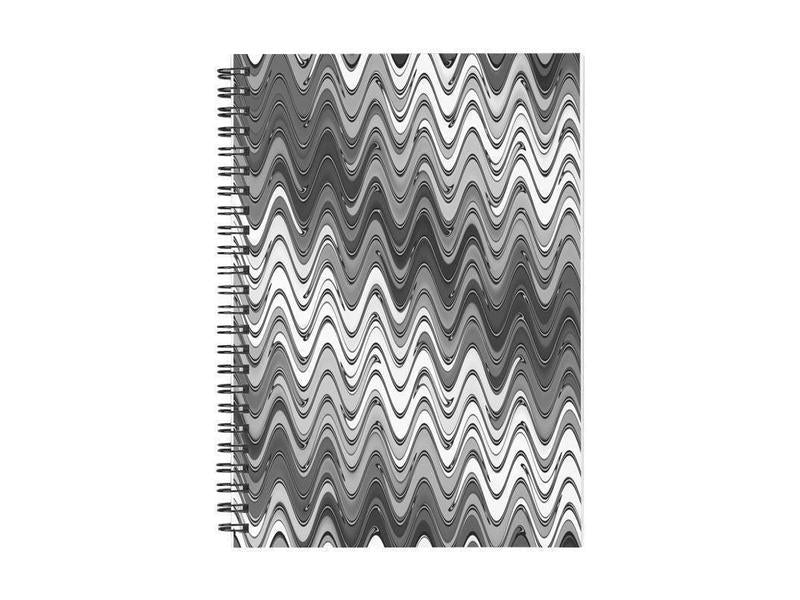 Spiral Notebooks-WAVY #2 Spiral Notebooks-Grays &amp; White-from COLORADDICTED.COM-