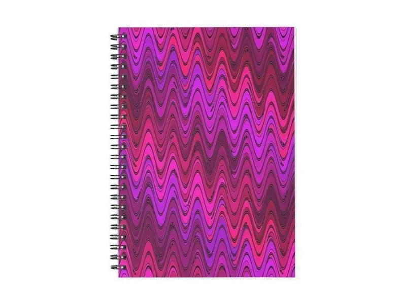 Spiral Notebooks-WAVY #2 Spiral Notebooks-Purples & Fuchsias & Violets & Magentas-from COLORADDICTED.COM-