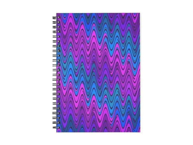 Spiral Notebooks-WAVY #2 Spiral Notebooks-Purples & Violets & Turquoises-from COLORADDICTED.COM-