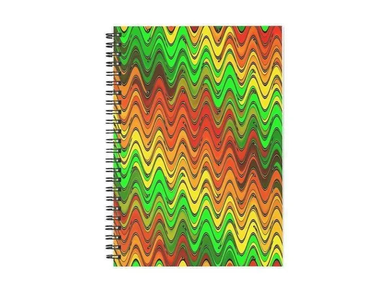 Spiral Notebooks-WAVY #2 Spiral Notebooks-Reds & Oranges & Yellows & Greens-from COLORADDICTED.COM-