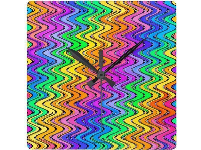 Wall Clocks-WAVY #2 Square Wall Clocks-Multicolor Light-from COLORADDICTED.COM-