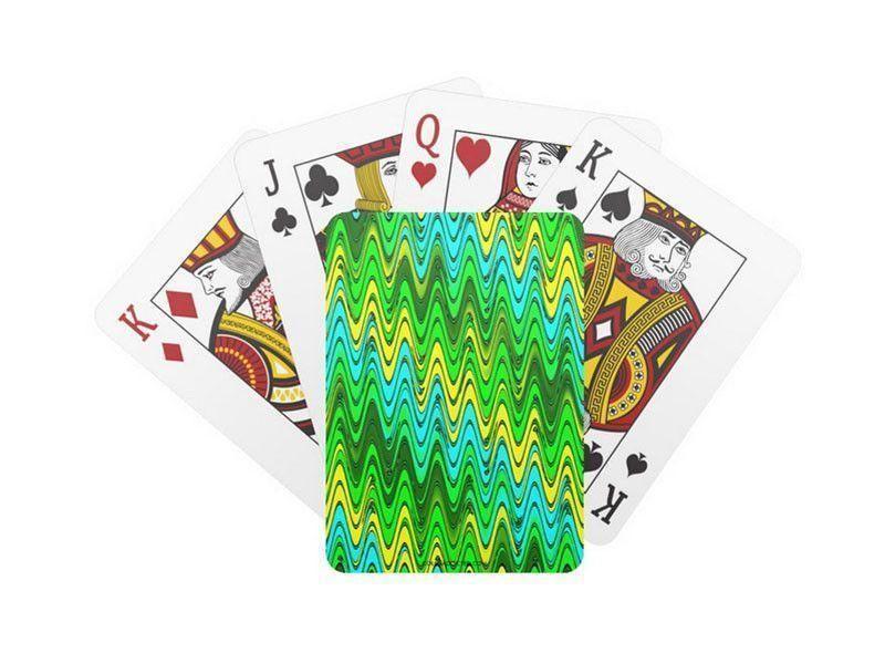 Playing Cards-WAVY #2 Standard Playing Cards-Greens &amp; Yellows &amp; Light Blues-from COLORADDICTED.COM-