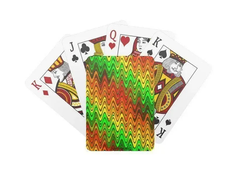 Playing Cards-WAVY #2 Standard Playing Cards-Reds & Oranges & Yellows & Greens-from COLORADDICTED.COM-