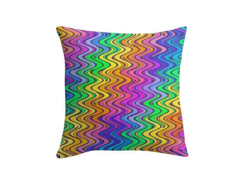 Throw Pillows &amp; Throw Pillow Cases-WAVY #2 Throw Pillows &amp; Throw Pillow Cases-Multicolor Light-from COLORADDICTED.COM-
