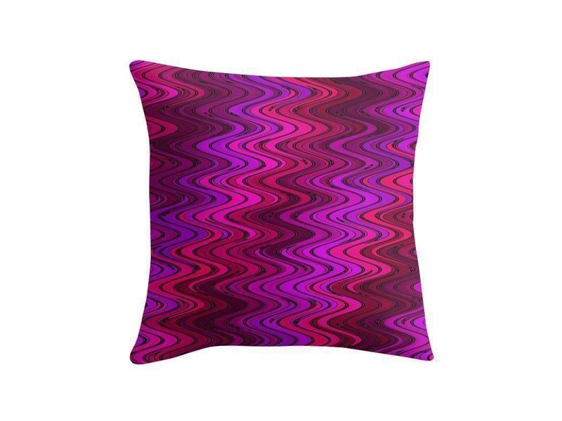 Throw Pillows &amp; Throw Pillow Cases-WAVY #2 Throw Pillows &amp; Throw Pillow Cases-Purples &amp; Fuchsias &amp; Violets &amp; Magentas-from COLORADDICTED.COM-