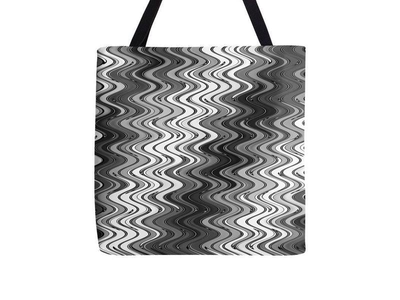 Tote Bags-WAVY #2 Tote Bags-Grays &amp; White-from COLORADDICTED.COM-