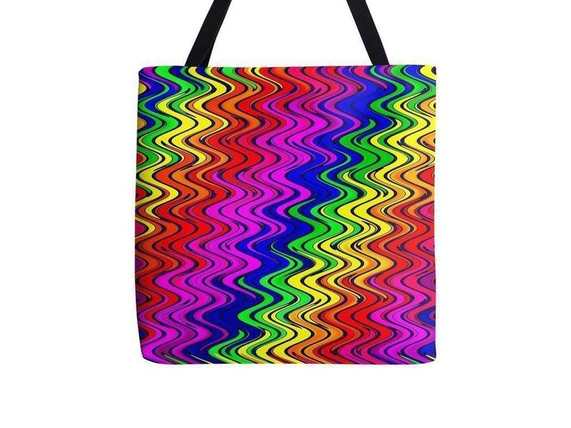 Tote Bags-WAVY #2 Tote Bags-Multicolor Bright-from COLORADDICTED.COM-