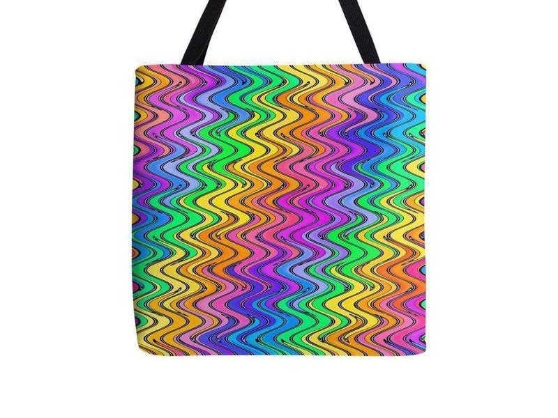 Tote Bags-WAVY #2 Tote Bags-Multicolor Light-from COLORADDICTED.COM-