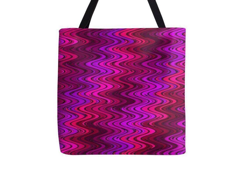 Tote Bags-WAVY #2 Tote Bags-Purples &amp; Fuchsias &amp; Violets &amp; Magentas-from COLORADDICTED.COM-