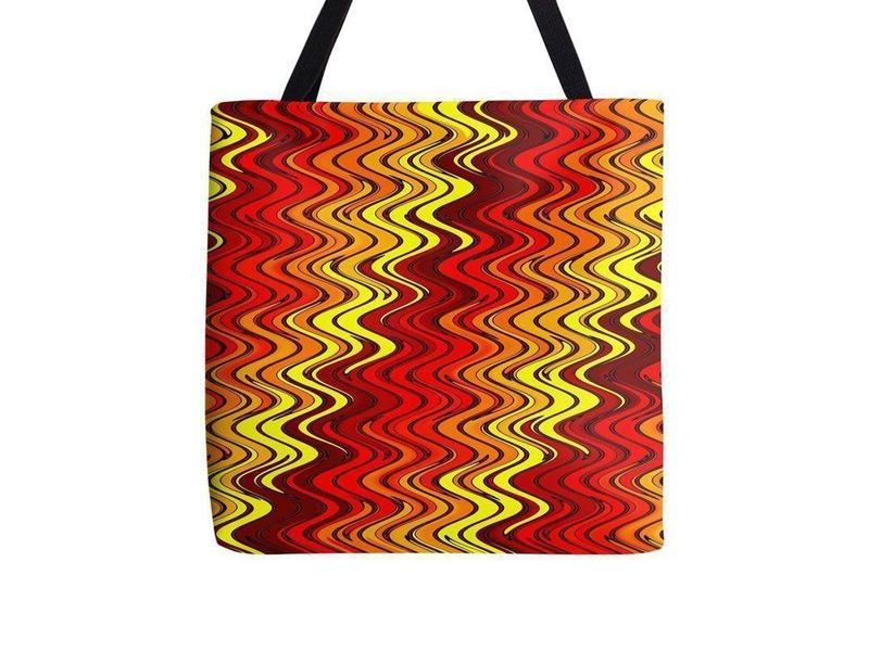 Tote Bags-WAVY #2 Tote Bags-Reds &amp; Oranges &amp; Yellows-from COLORADDICTED.COM-