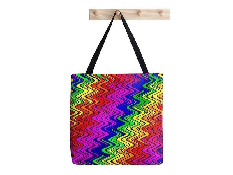 Tote Bags-WAVY #2 Tote Bags-Multicolor Bright-from COLORADDICTED.COM-