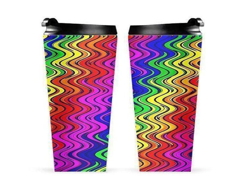 Travel Mugs-WAVY #2 Travel Mugs-Multicolor Bright-from COLORADDICTED.COM-