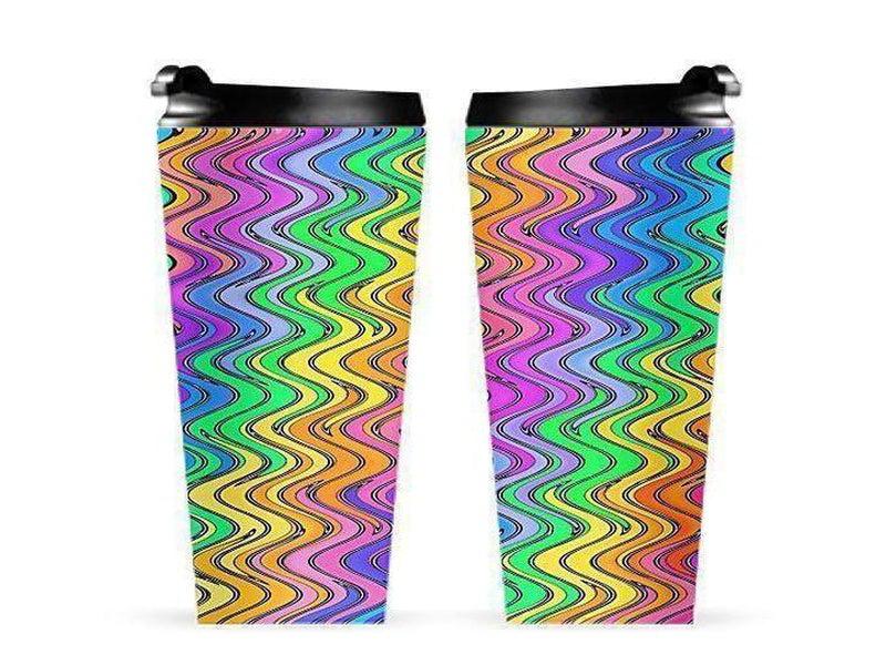 Travel Mugs-WAVY #2 Travel Mugs-Multicolor Light-from COLORADDICTED.COM-