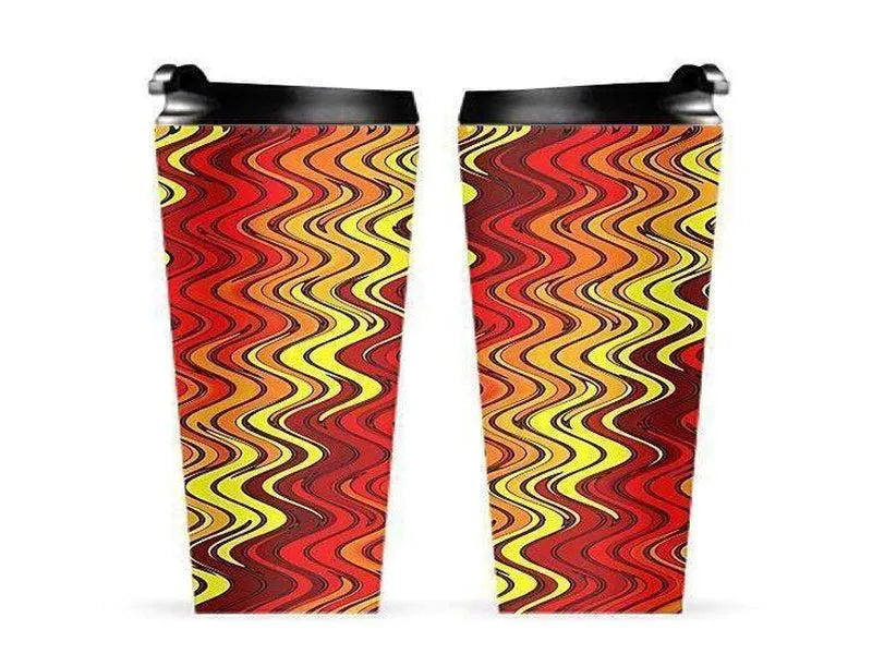 Travel Mugs-WAVY #2 Travel Mugs-Reds & Oranges & Yellows-from COLORADDICTED.COM-