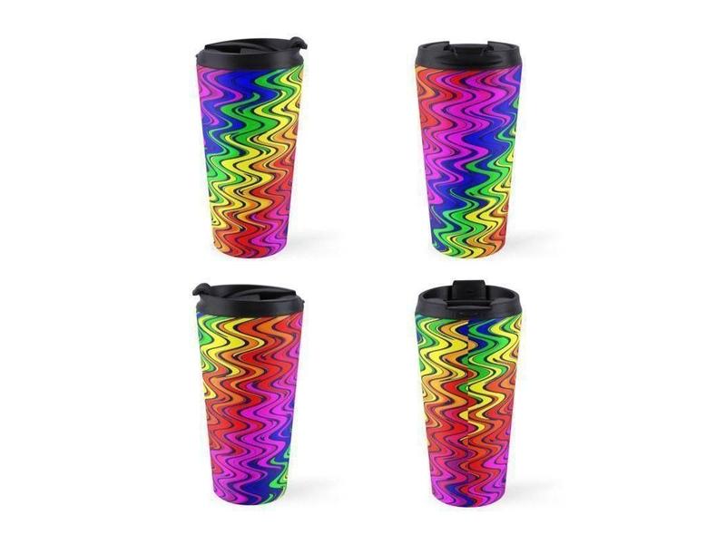 Travel Mugs-WAVY #2 Travel Mugs-Multicolor Bright-from COLORADDICTED.COM-