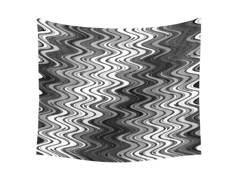 Wall Tapestries-WAVY #2 Wall Tapestries-Grays &amp; White-from COLORADDICTED.COM-