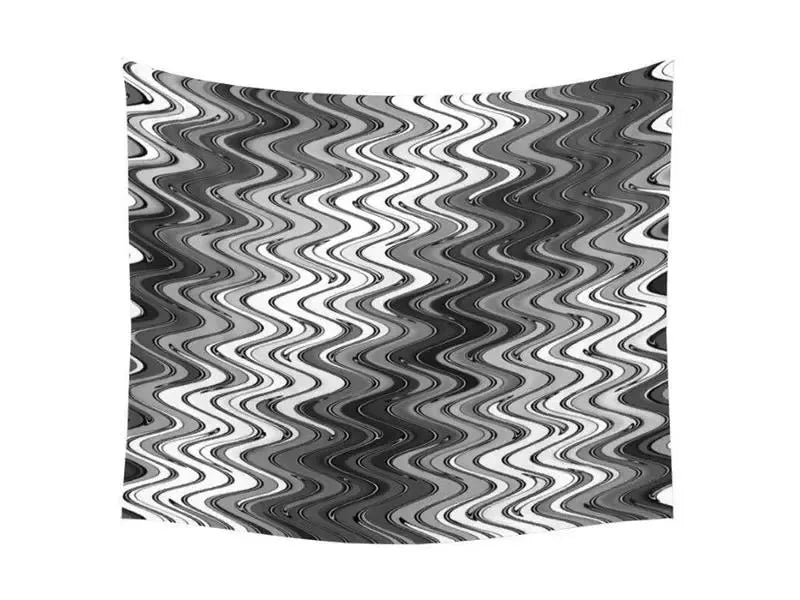 Wall Tapestries-WAVY #2 Wall Tapestries-Grays & White-from COLORADDICTED.COM-