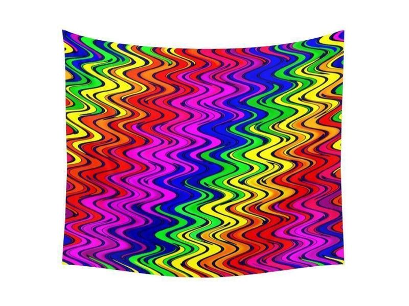 Wall Tapestries-WAVY #2 Wall Tapestries-Multicolor Bright-from COLORADDICTED.COM-