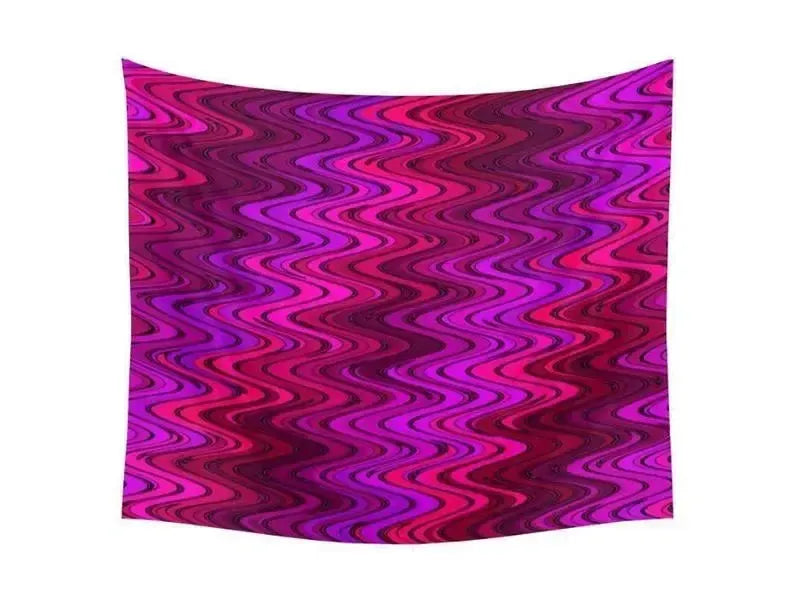 Wall Tapestries-WAVY #2 Wall Tapestries-Purples & Fuchsias & Violets & Magentas-from COLORADDICTED.COM-