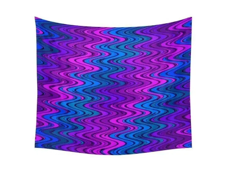 Wall Tapestries-WAVY #2 Wall Tapestries-Purples & Violets & Turquoises-from COLORADDICTED.COM-