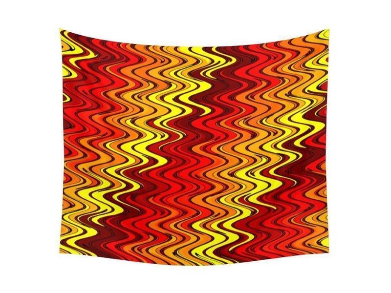 Wall Tapestries-WAVY #2 Wall Tapestries-Reds &amp; Oranges &amp; Yellows-from COLORADDICTED.COM-