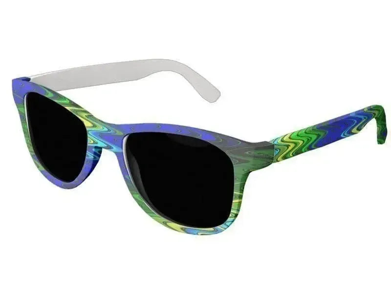 Wayfarer Sunglasses-WAVY #2 Wayfarer Sunglasses (white background)-Blues, Greens & Yellows-from COLORADDICTED.COM-