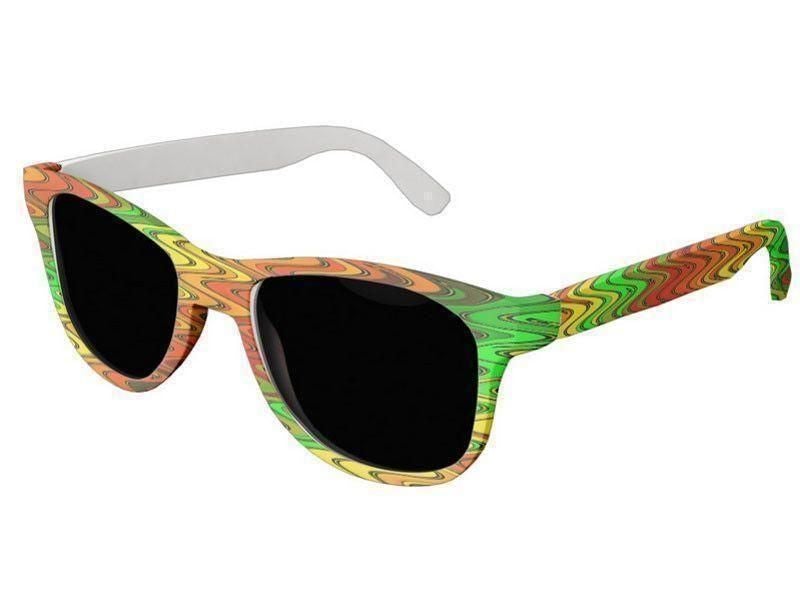 Wayfarer Sunglasses-WAVY #2 Wayfarer Sunglasses (white background)-Reds, Oranges, Yellows &amp; Greens-from COLORADDICTED.COM-