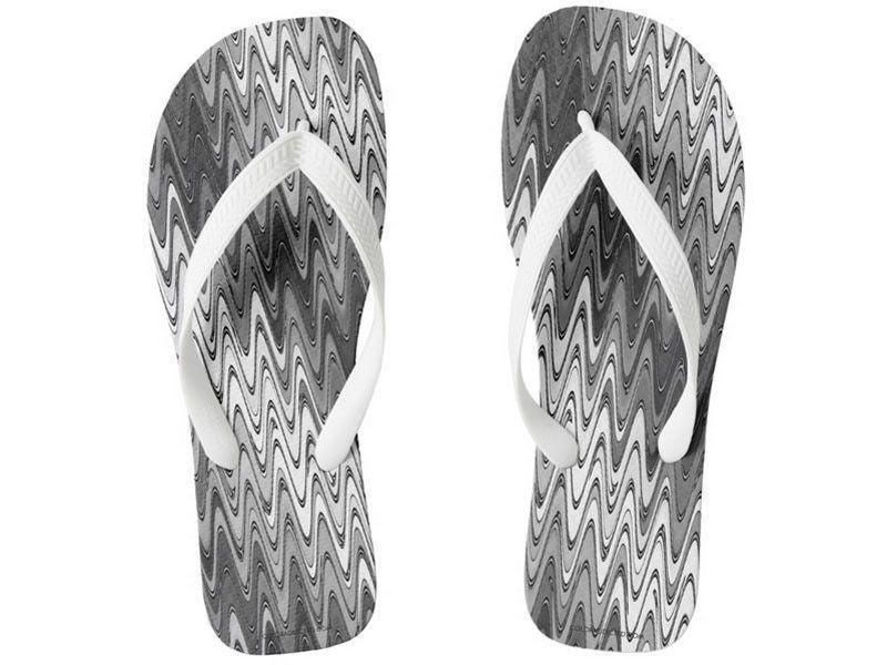 Flip Flops-WAVY #2 Wide-Strap Flip Flops-Grays &amp; White-from COLORADDICTED.COM-