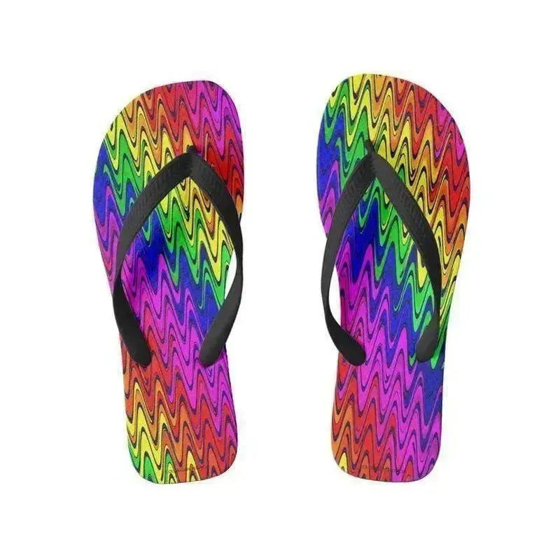 Flip Flops-WAVY #2 Wide-Strap Flip Flops-Multicolor Bright-from COLORADDICTED.COM-