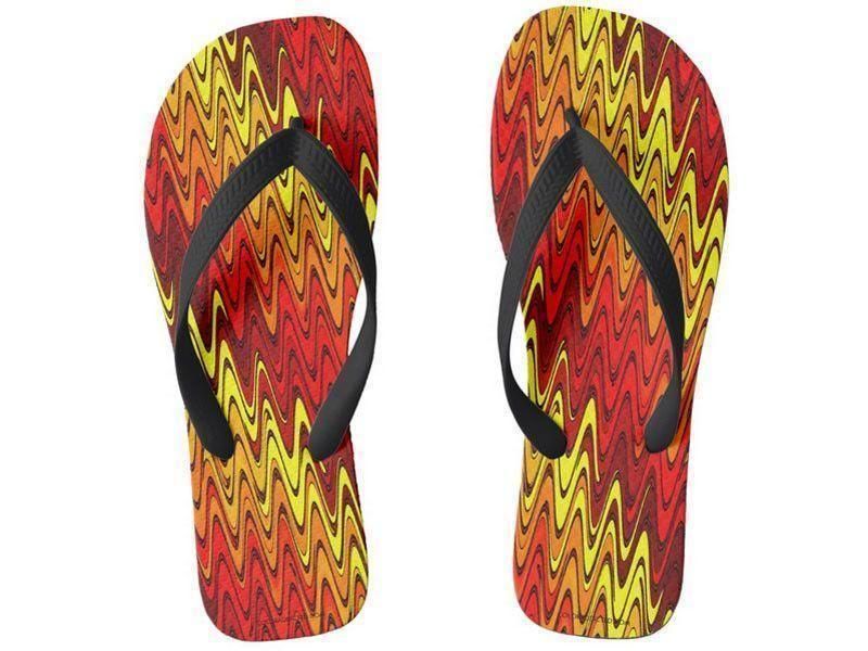 Flip Flops-WAVY #2 Wide-Strap Flip Flops-Reds &amp; Oranges &amp; Yellows-from COLORADDICTED.COM-