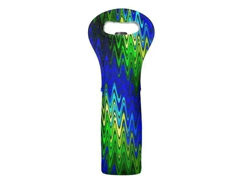 Wine Totes-WAVY #2 Wine Totes-Blues & Greens & Yellows-from COLORADDICTED.COM-