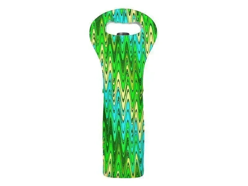 Wine Totes-WAVY #2 Wine Totes-Greens & Yellows & Light Blues-from COLORADDICTED.COM-