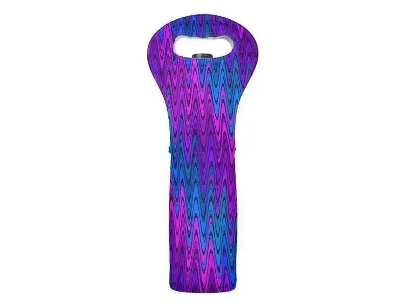 Wine Totes-WAVY #2 Wine Totes-Purples & Violets & Turquoises-from COLORADDICTED.COM-