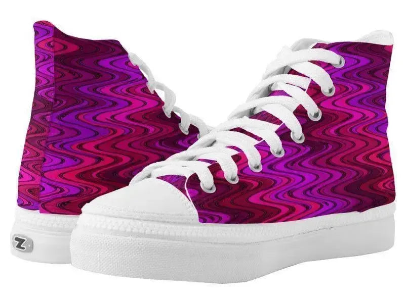 ZipZ High-Top Sneakers-WAVY #2 ZipZ High-Top Sneakers-Purples & Fuchsias & Violets & Magentas-from COLORADDICTED.COM-