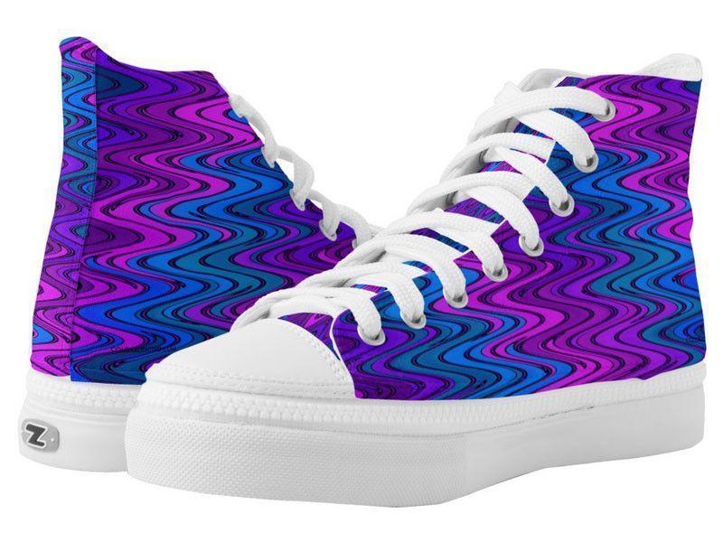 ZipZ High-Top Sneakers-WAVY #2 ZipZ High-Top Sneakers-Purples &amp; Violets &amp; Turquoises-from COLORADDICTED.COM-