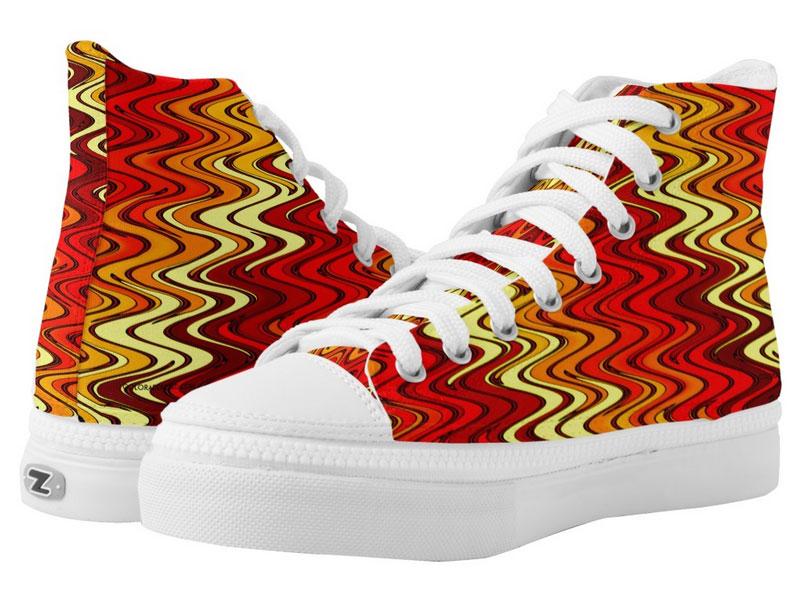 ZipZ High-Top Sneakers-WAVY #2 ZipZ High-Top Sneakers-Reds &amp; Oranges &amp; Yellows-from COLORADDICTED.COM-