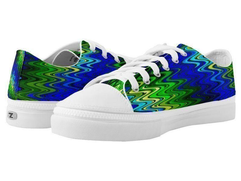 ZipZ Low-Top Sneakers-WAVY #2 ZipZ Low-Top Sneakers-Blues &amp; Greens &amp; Yellows-from COLORADDICTED.COM-