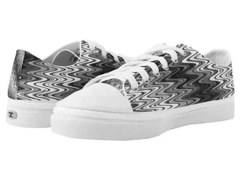 ZipZ Low-Top Sneakers-WAVY #2 ZipZ Low-Top Sneakers-Grays & White-from COLORADDICTED.COM-