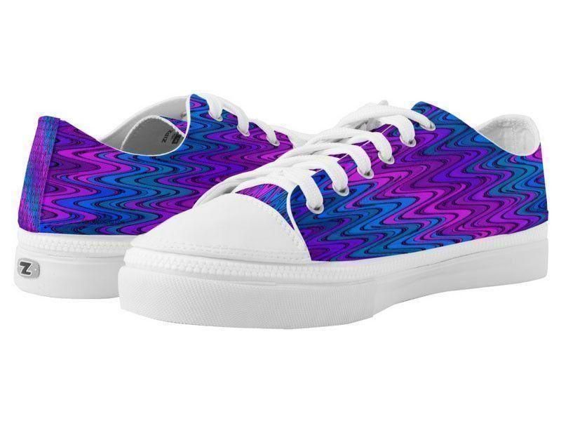 ZipZ Low-Top Sneakers-WAVY #2 ZipZ Low-Top Sneakers-Purples &amp; Violets &amp; Turquoises-from COLORADDICTED.COM-