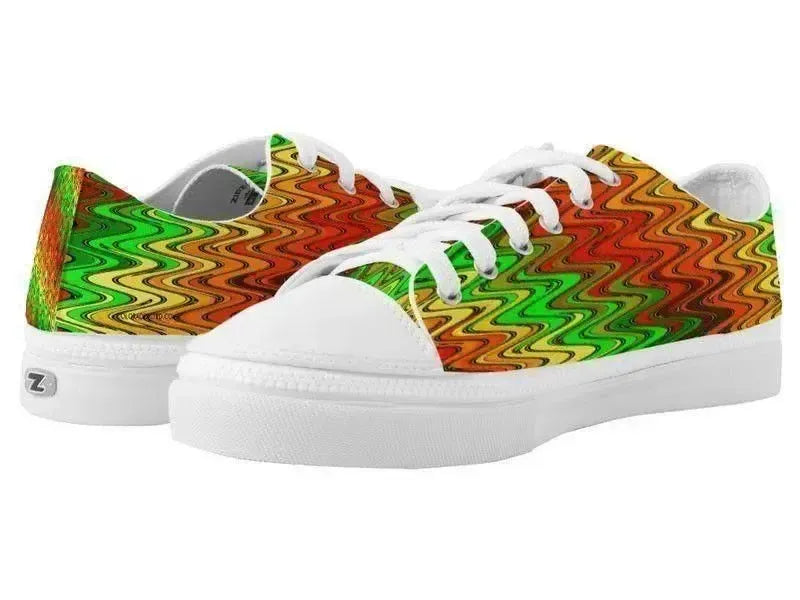 ZipZ Low-Top Sneakers-WAVY #2 ZipZ Low-Top Sneakers-Reds & Oranges & Yellows & Greens-from COLORADDICTED.COM-