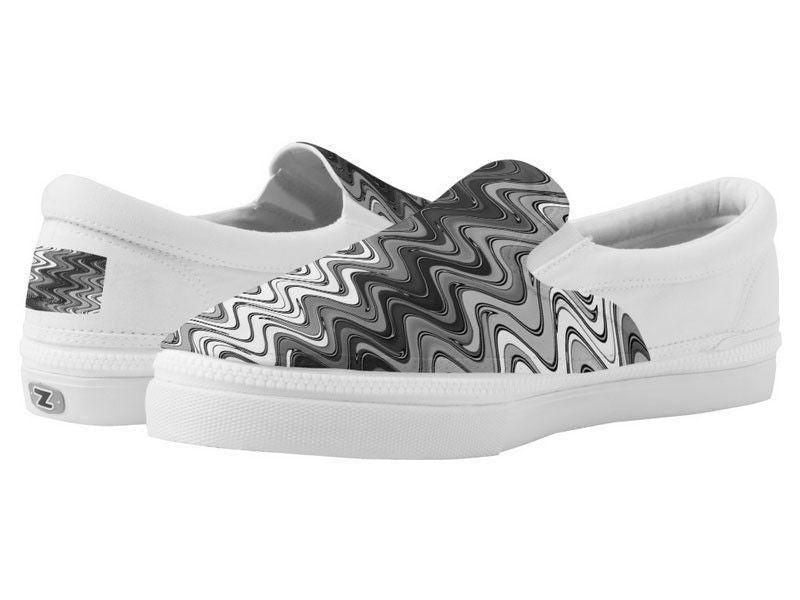 ZipZ Slip-On Sneakers-WAVY #2 ZipZ Slip-On Sneakers-Grays &amp; White-from COLORADDICTED.COM-
