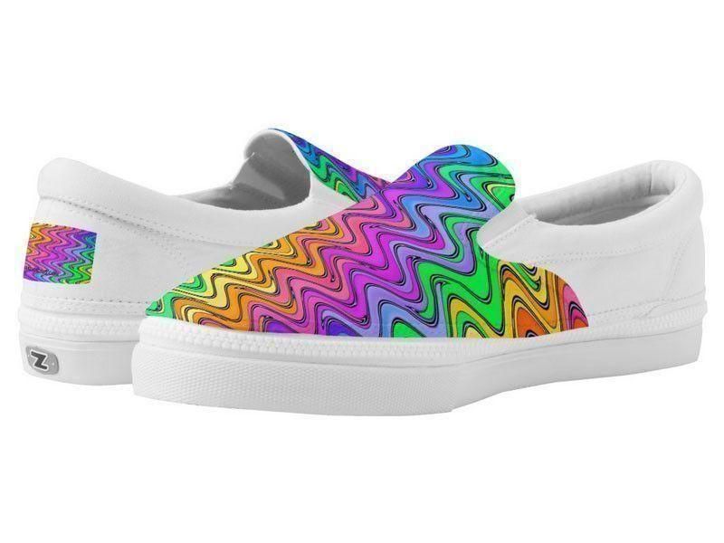 ZipZ Slip-On Sneakers-WAVY #2 ZipZ Slip-On Sneakers-Multicolor Light-from COLORADDICTED.COM-