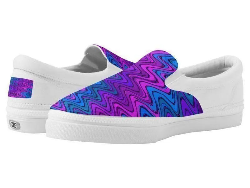 ZipZ Slip-On Sneakers-WAVY #2 ZipZ Slip-On Sneakers-Purples & Violets & Turquoises-from COLORADDICTED.COM-