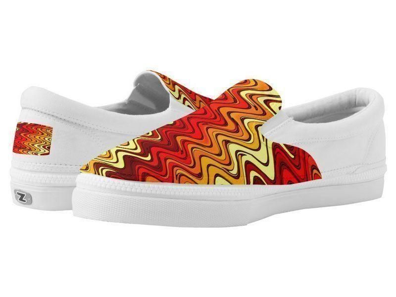 ZipZ Slip-On Sneakers-WAVY #2 ZipZ Slip-On Sneakers-Reds &amp; Oranges &amp; Yellows-from COLORADDICTED.COM-