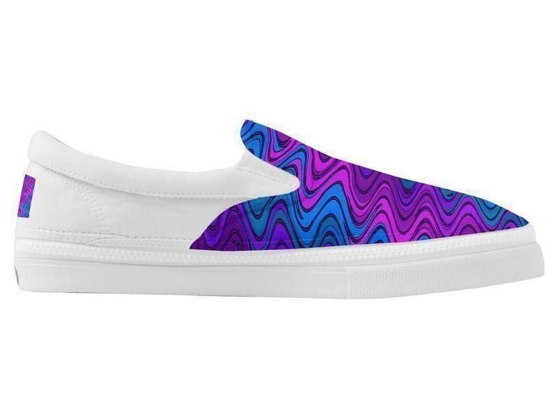 ZipZ Slip-On Sneakers-WAVY #2 ZipZ Slip-On Sneakers-Purples & Violets & Turquoises-from COLORADDICTED.COM-